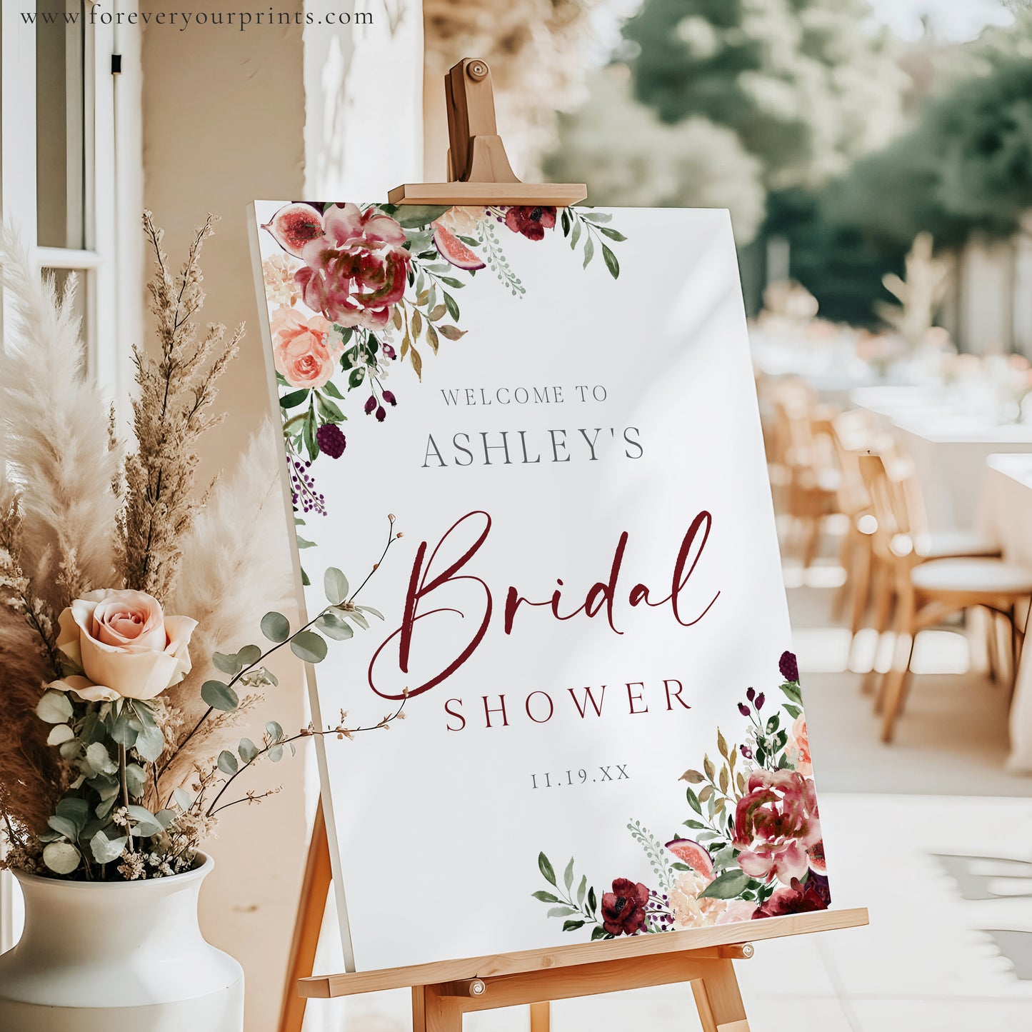 Fall Bridal Welcome Sign | www.foreveryourprints.com