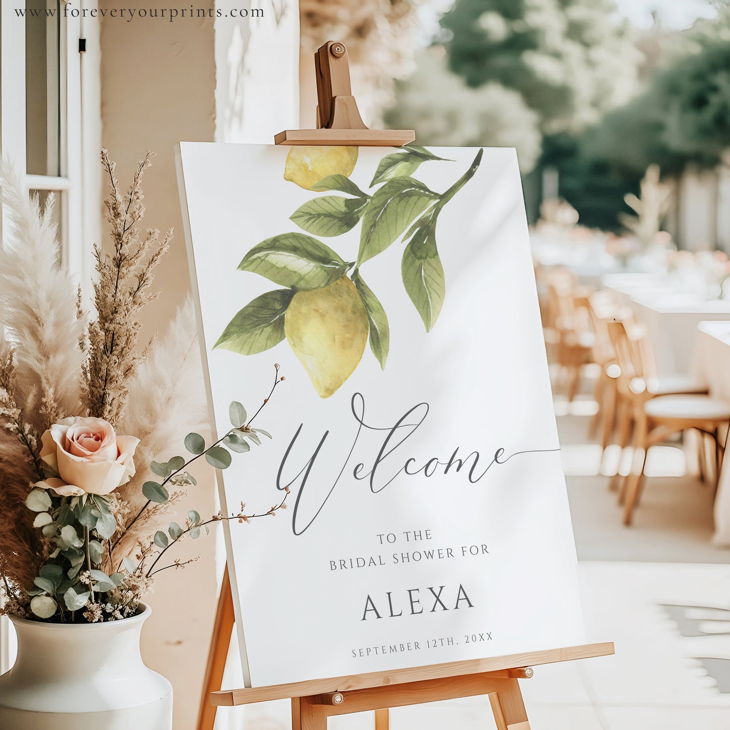 Lemon Bridal Welcome Sign | www.foreveryourprints.com