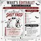 Sheet Faced Halloween party invitation with wine-drinking ghost, heart sunglasses, bats, spiders, skulls, and funny adult Halloween party details