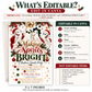 Christmas cocktail party invitation with four ghosts holding cocktails, Santa hats, a green bow, gold disco ball, and red and green Making Spirits Bright lettering