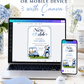 Editable new to the club golf baby shower invitation Canva template with blue golf cart, navy golf bag with bow, crossed clubs, corner pennants, and navy and sky blue typography on a white background