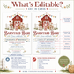 Barnyard bash farm birthday invitation with a red barn, calf, pig, and lamb in red, blue, and green