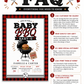 Buffalo plaid BBQ baby shower invitation with a grill and burger in red, black, and white