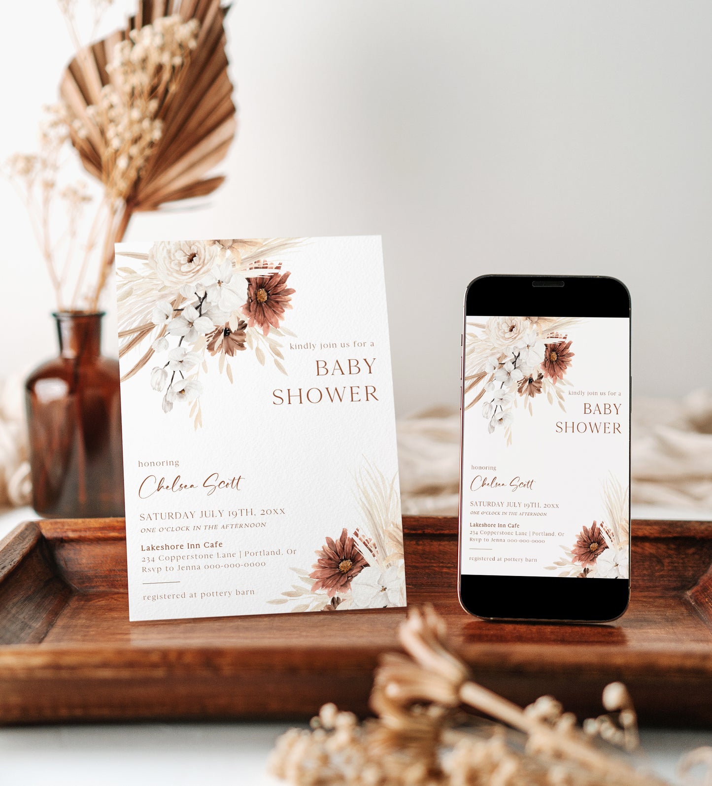 Boho Baby Shower Invitation | www.foreveryourprints.com