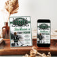 First Period first birthday invitation with little hockey player, ice rink, scoreboard, goal net, hockey stick, puck, and green black sports party details