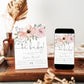Oh baby floral baby shower invitation with watercolor blush and dusty rose flowers and greenery in soft pink and sage