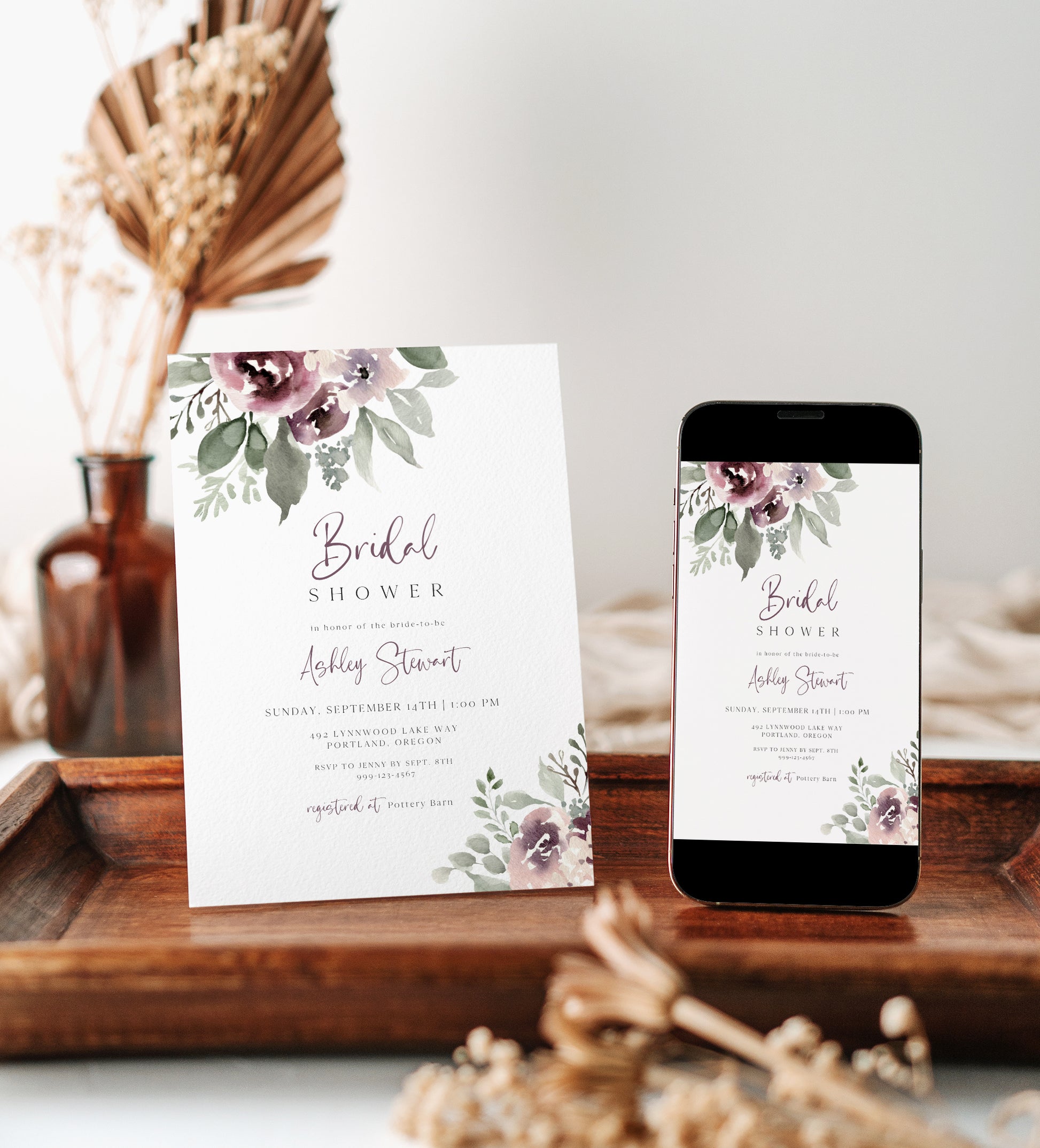 Floral Bridal Shower Invitation | www.foreveryourprints.com