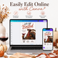 Friendsgiving invitation with Let’s Get Basted headline and illustrated turkey wearing sunglasses and holding a glass of red wine
