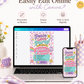 Peace love party birthday invitation with pastel checkerboard, rainbow waves, flowers, hearts, smiley faces, and peace sign retro details