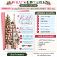 Winter Paris bridal shower invitation with the Eiffel Tower, snow-covered Christmas tree, pink satin bows, vintage streetlamp and wrapped gifts