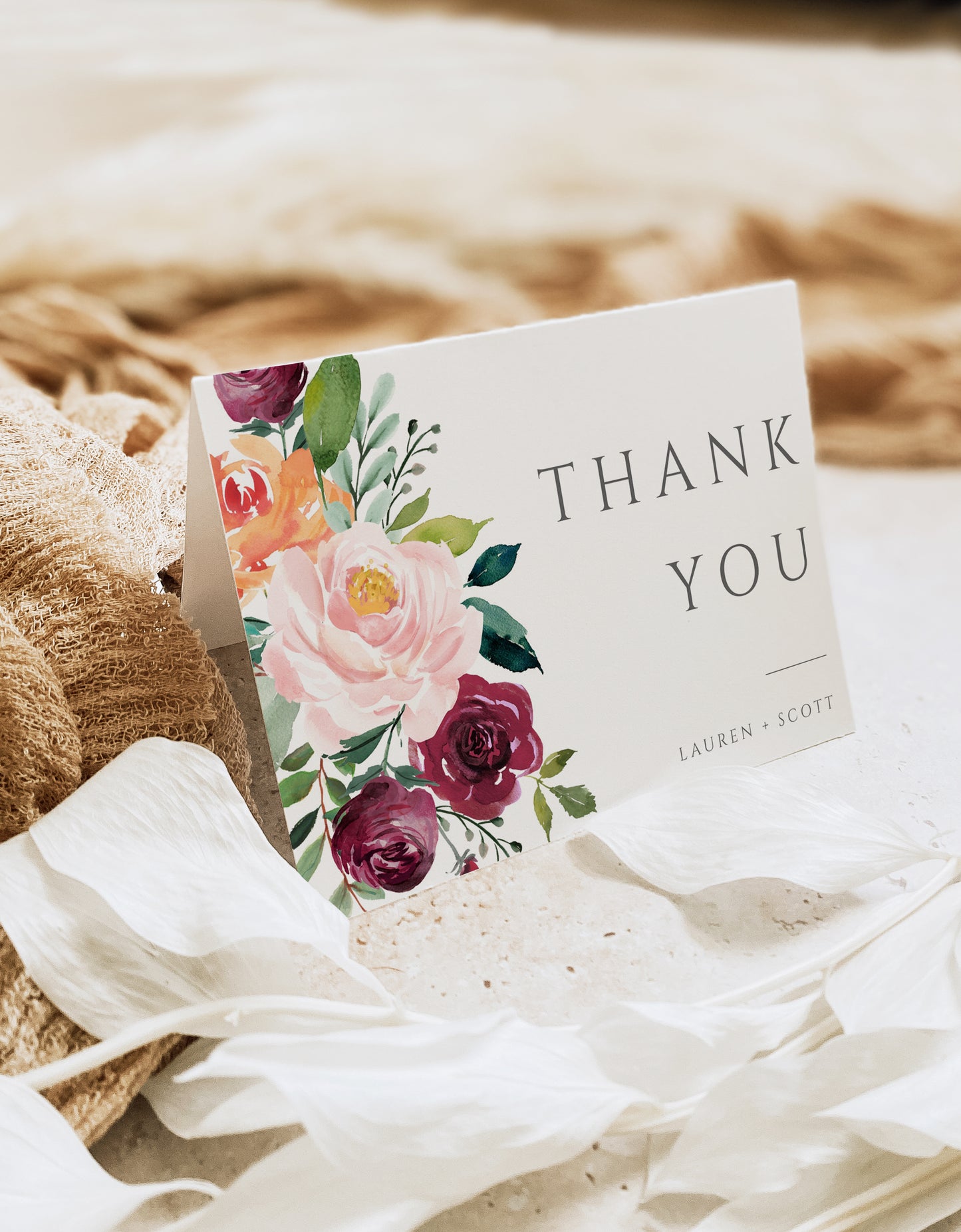 Floral Thank You Card | www.foreveryourprints.com