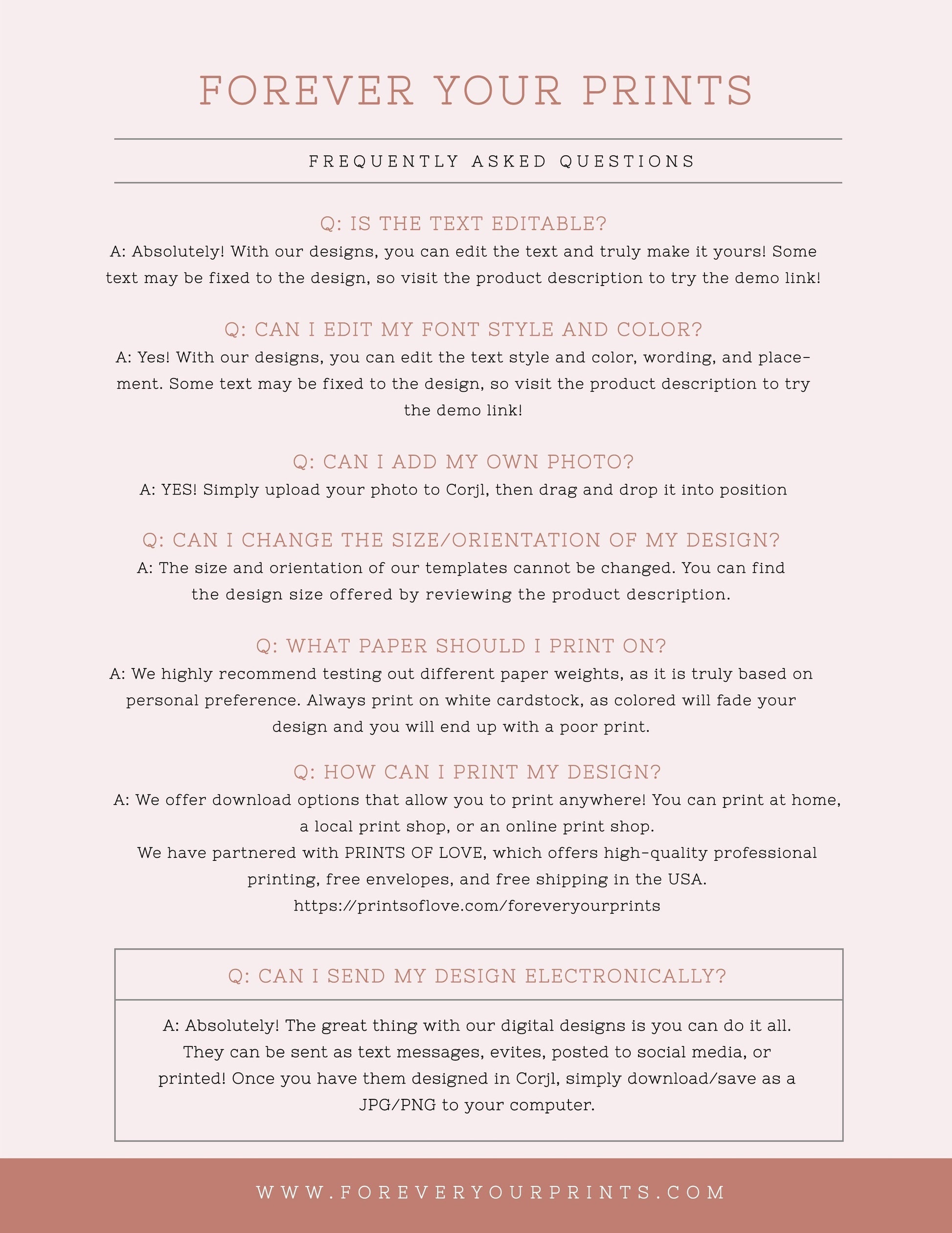 Editable Invitation Templates with Corjl | www.foreveryourprints.com