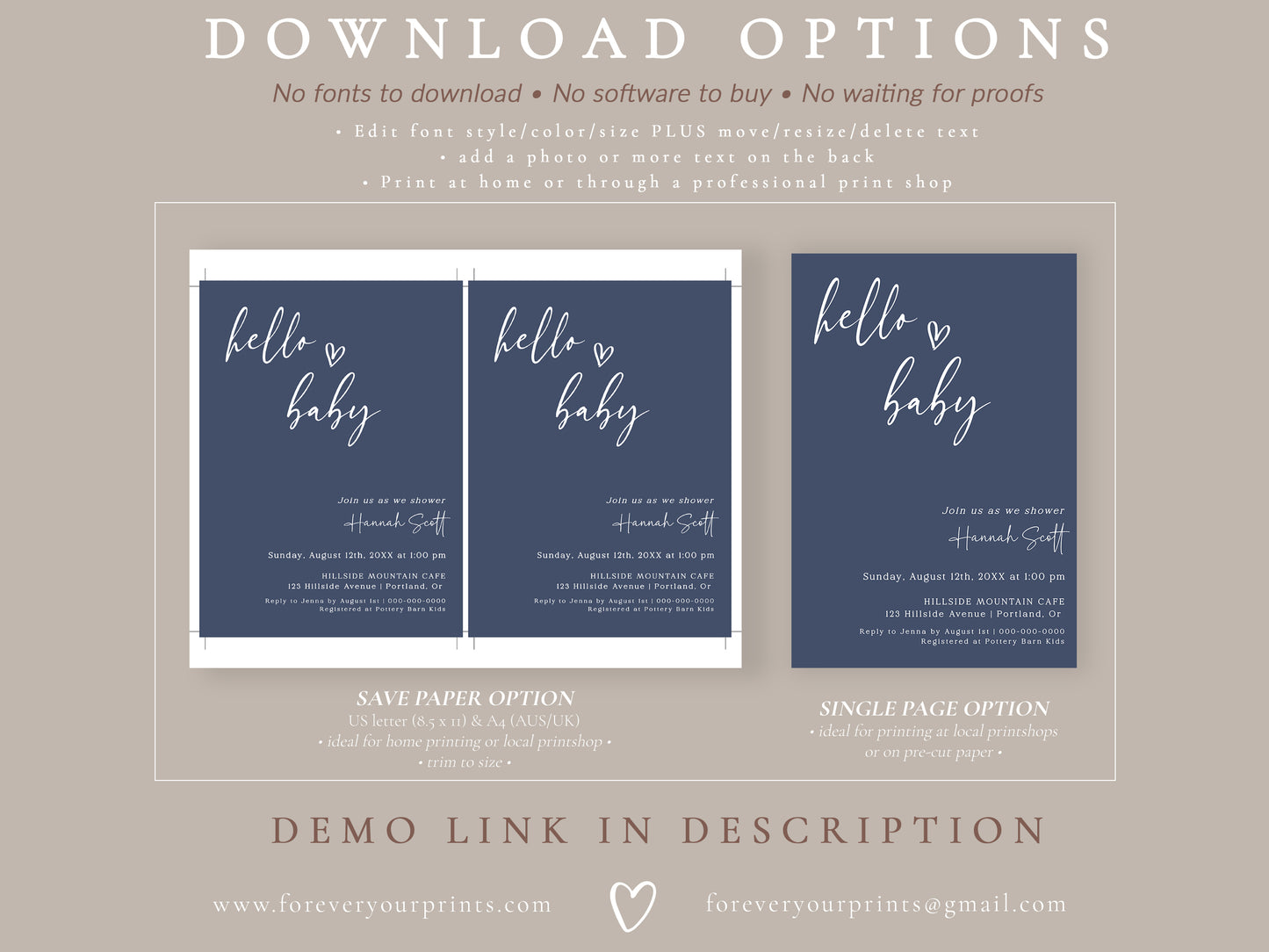 Boy Baby Shower Invitation | www.foreveryourprints.com