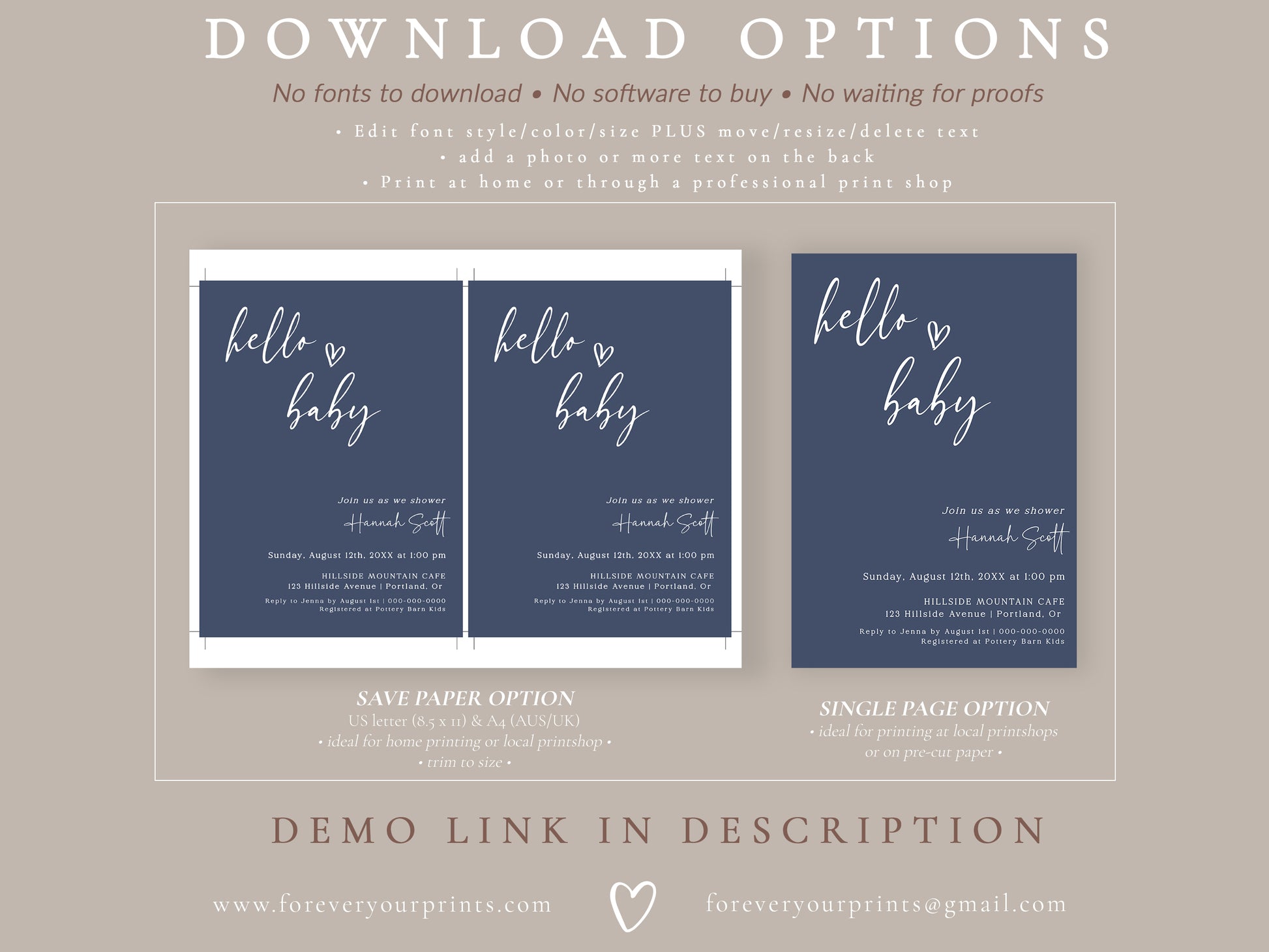 Boy Baby Shower Invitation | www.foreveryourprints.com