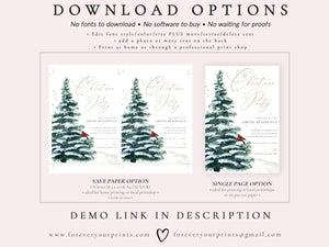 Rustic Holiday Party Invitation Template | www.foreveryourprints.com