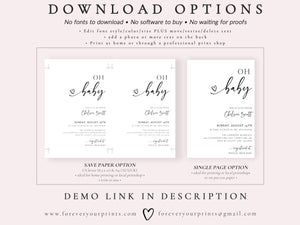 Minimalist Baby Shower Invitation | www.foreveryourprints.com