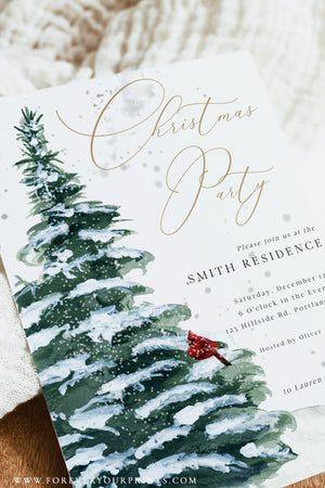 Rustic Holiday Party Invitation Template | www.foreveryourprints.com