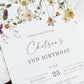 Wildflower 2nd Birthday Invitation | www.foreveryourprints.com