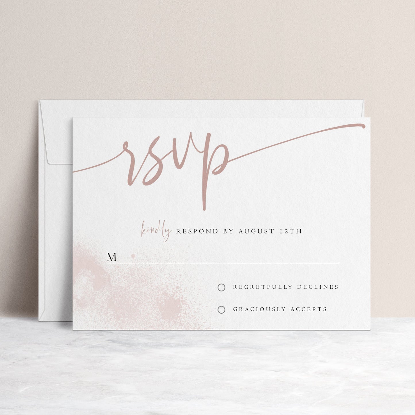 Blush RSVP Reply Card | www.foreveryourprints.com
