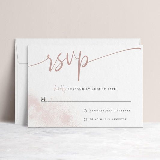 Blush RSVP Reply Card | www.foreveryourprints.com
