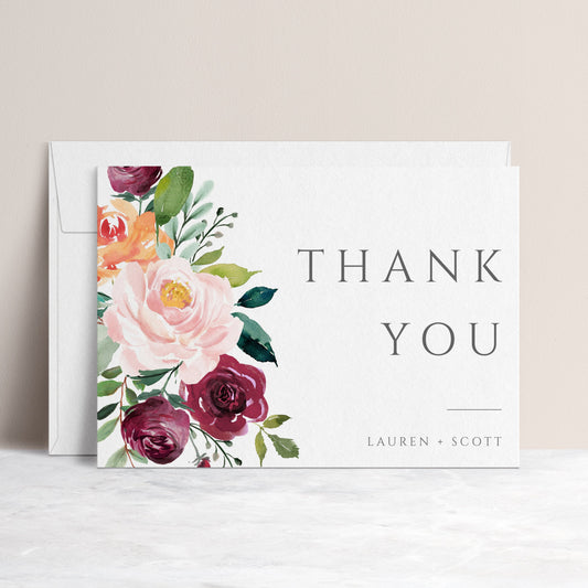 Floral Thank You Card | www.foreveryourprints.com