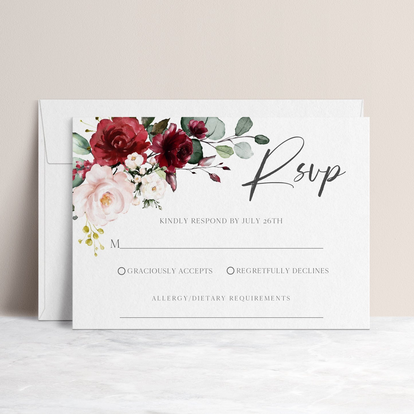 Floral RSVP Reply Card | www.foreveryourprints.com