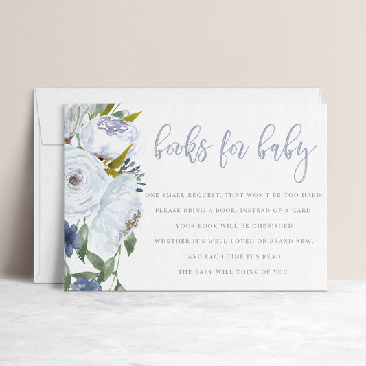Floral Books For Baby Card  | www.foreveryourprints.com