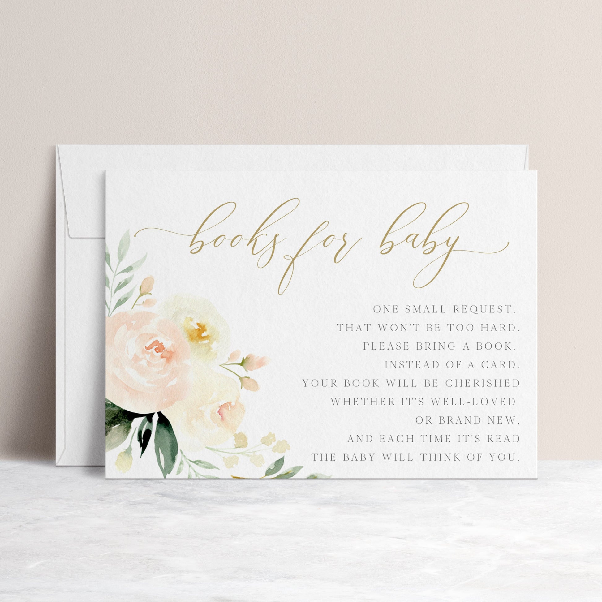 Floral Books For Baby Card  | www.foreveryourprints.com