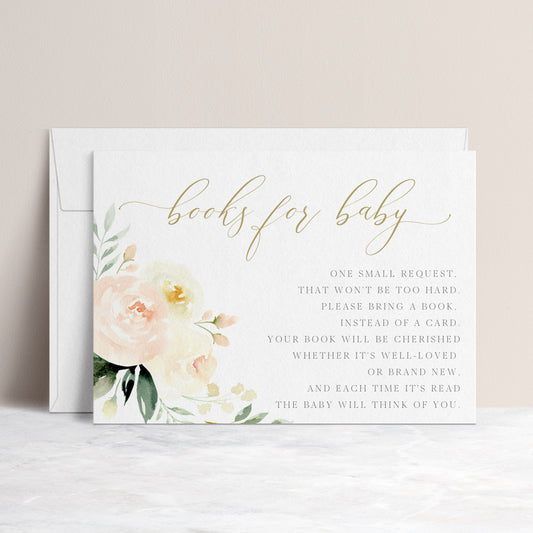 Floral Books For Baby Card  | www.foreveryourprints.com