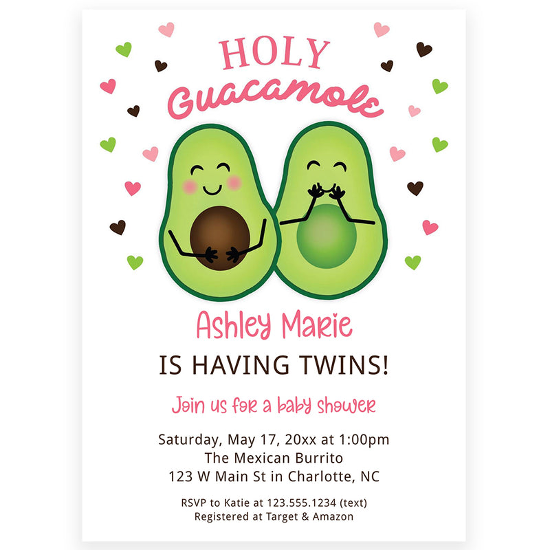 Baby Shower Invitation Holy Guacamole | www.foreveryourprints.com