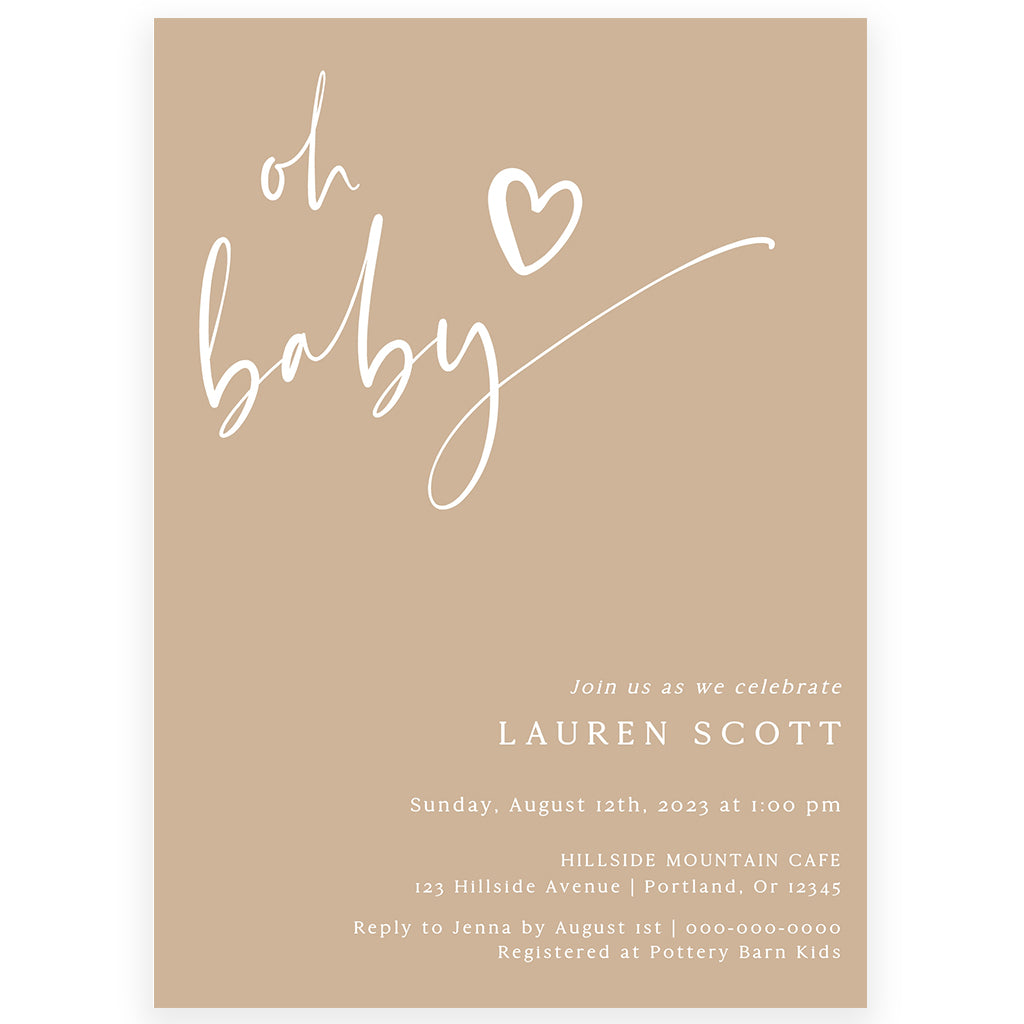 Oh Baby Shower Invitation | www.foreveryourprints.com