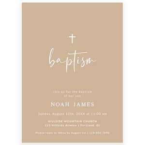 Boho Baptism Invitation | www.foreveryourprints.com