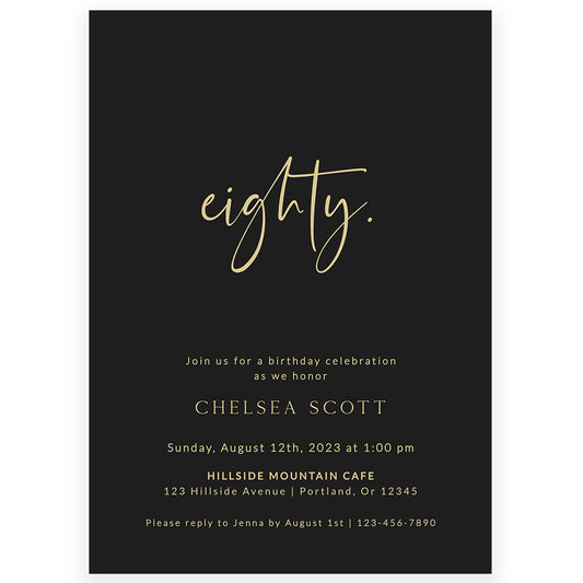 80th Birthday Party Invitation | www.foreveryourprints.com