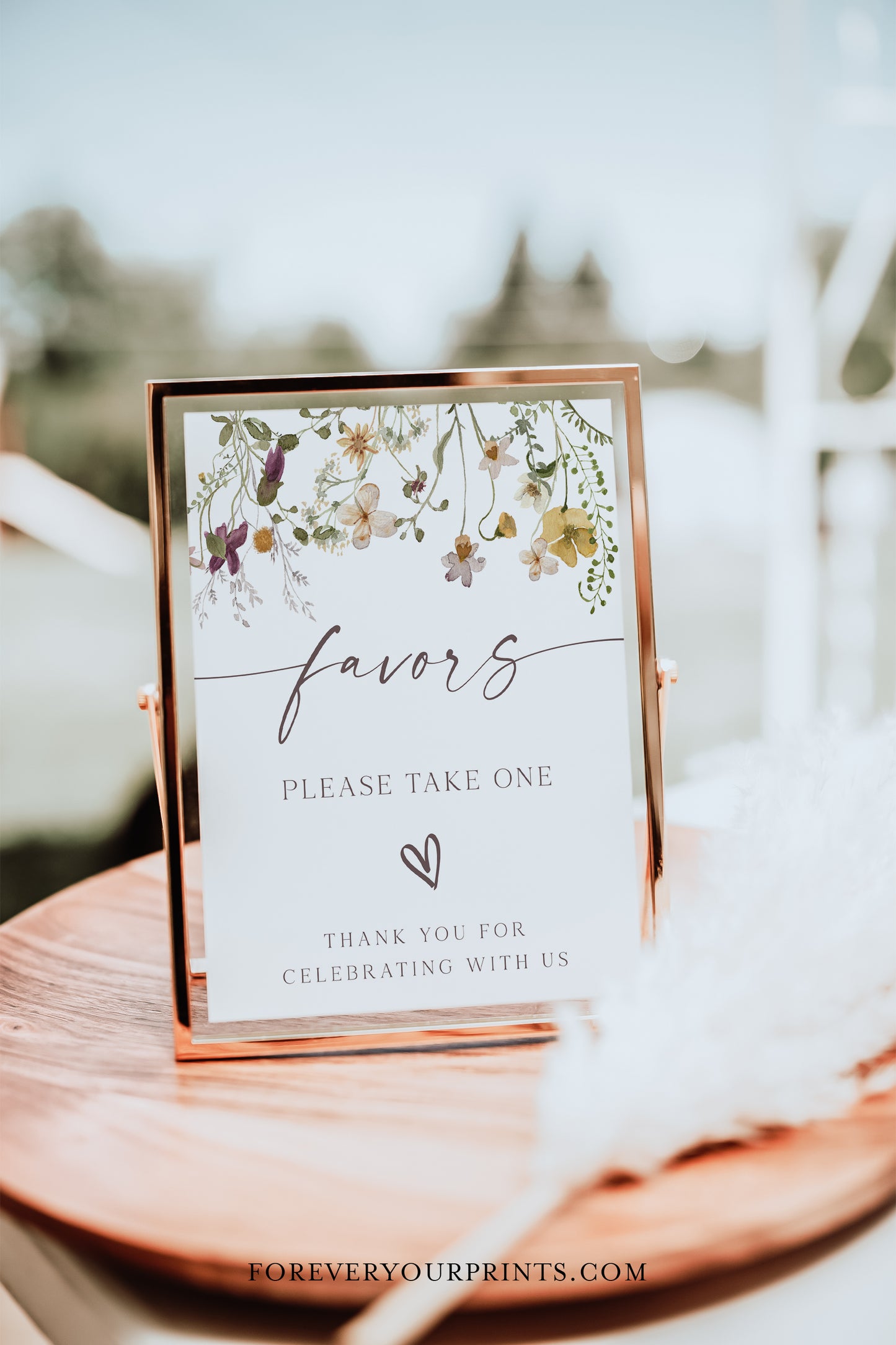 Wildflower Party Favor Table Sign | www.foreveryourprints.com