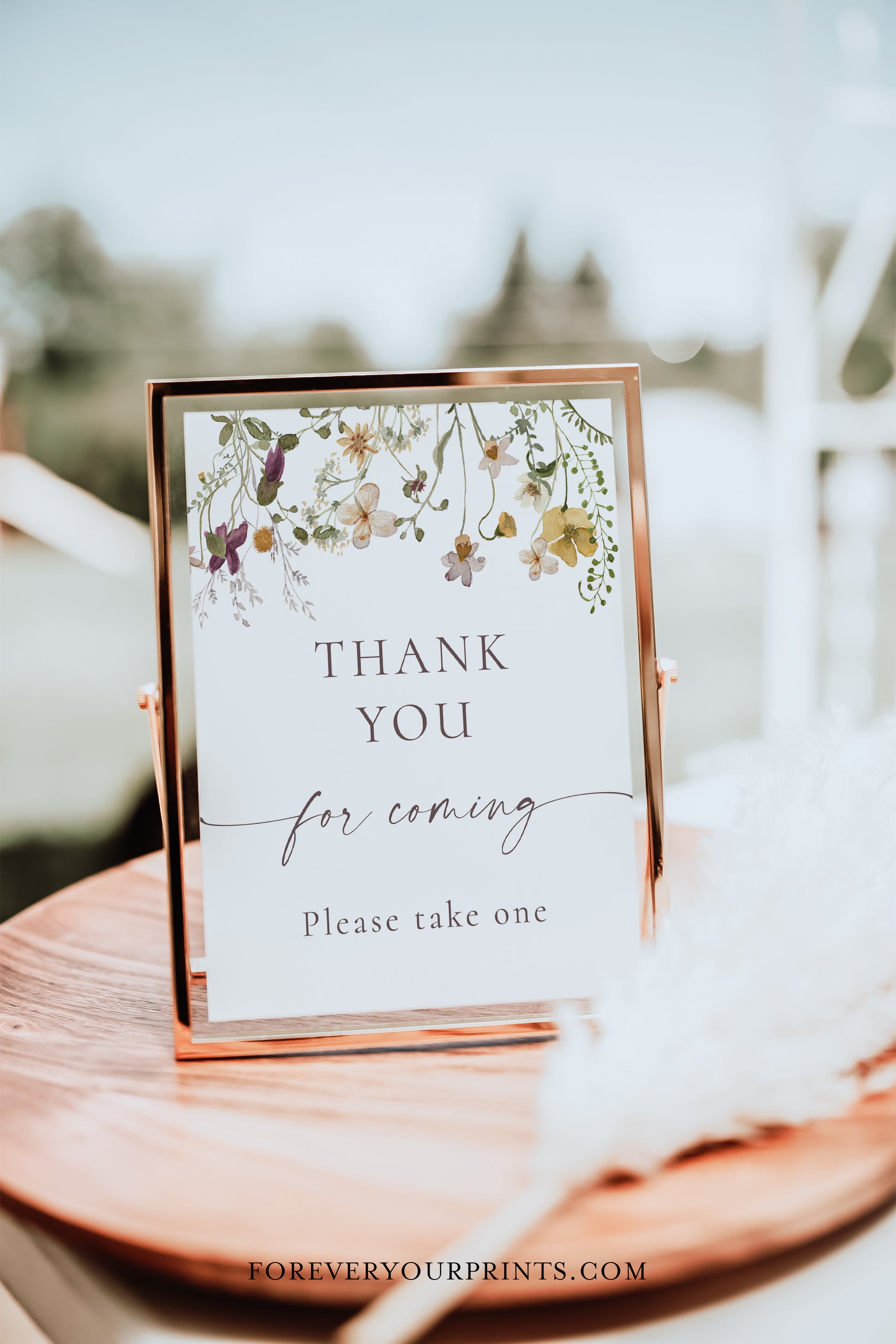 Wildflower Thank You Table Sign Template | www.foreveryourprints.com