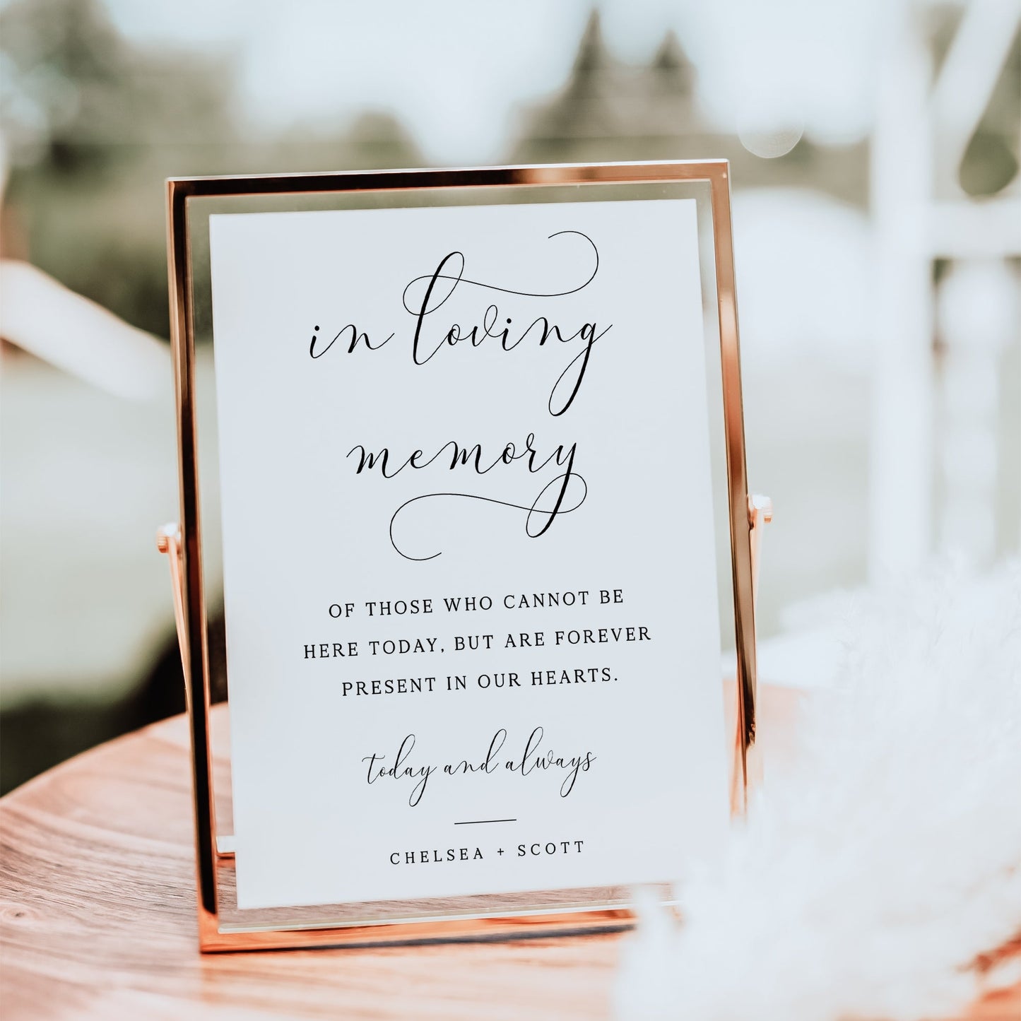 Minimalist wedding memorial sign in loving memory printable | www.foreveryourprints.com