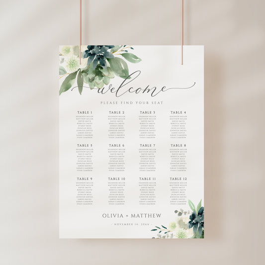 Botanical Seating Chart Template | www.foreveryourprints.com