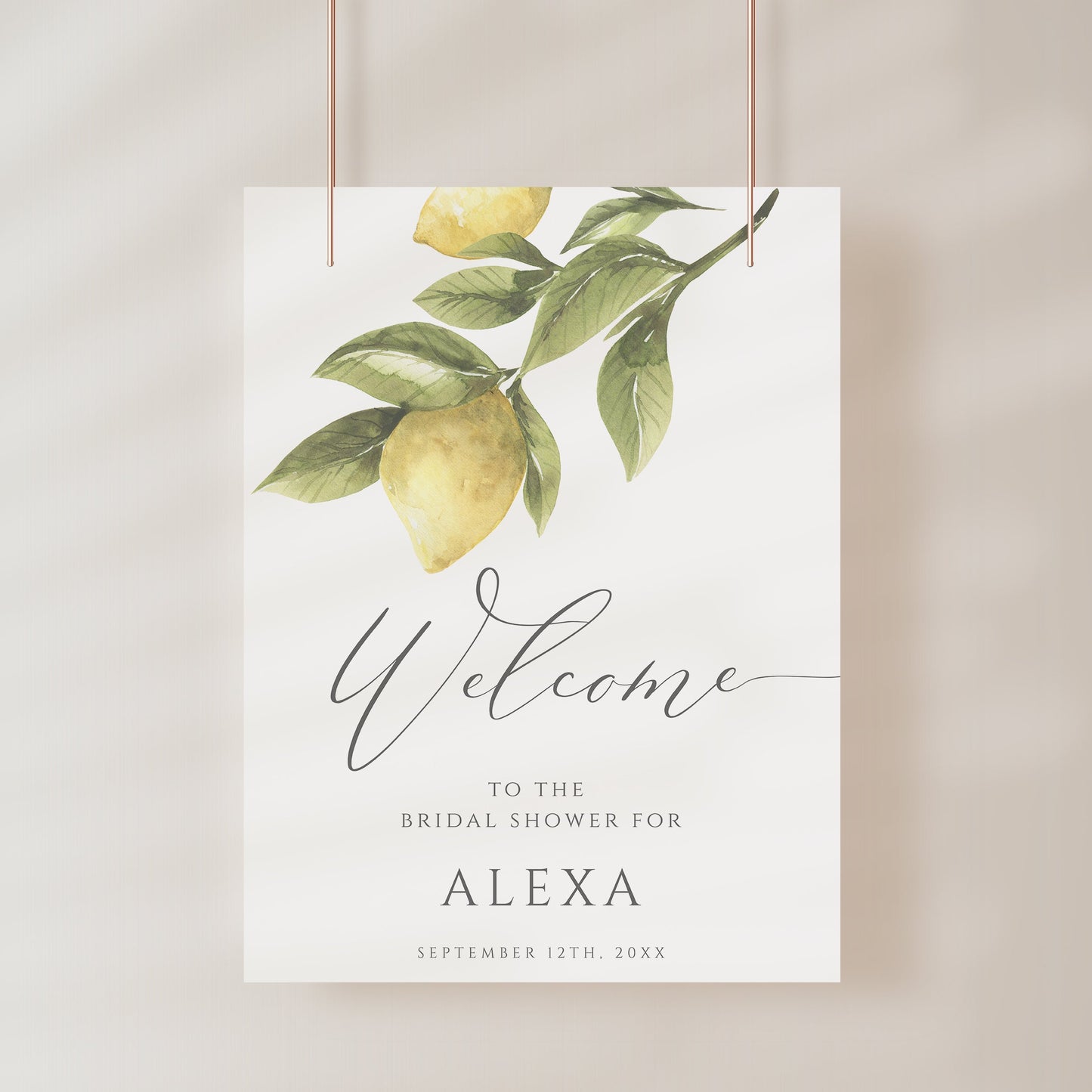 Lemon Bridal Welcome Sign | www.foreveryourprints.com