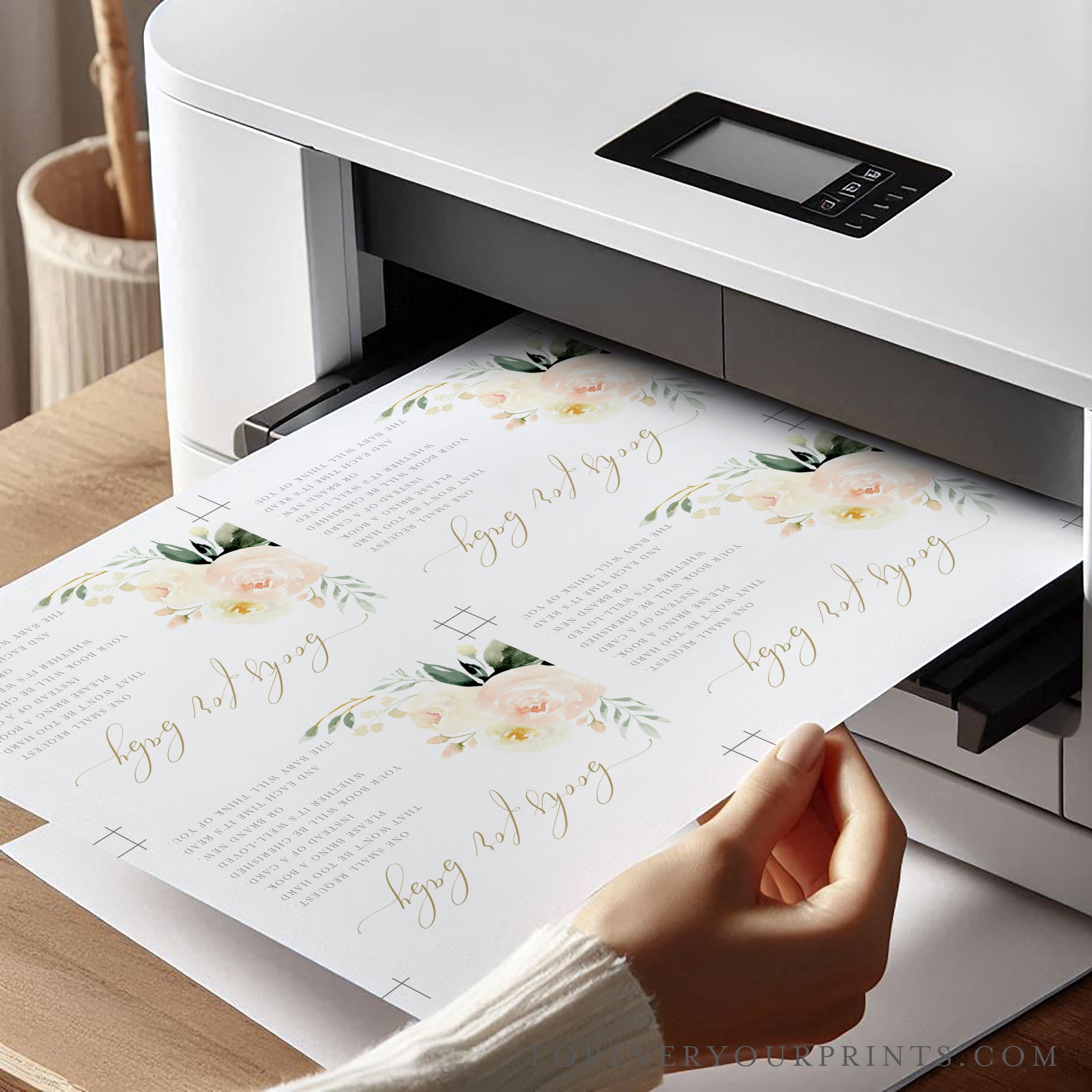 Floral Books For Baby Card  | www.foreveryourprints.com