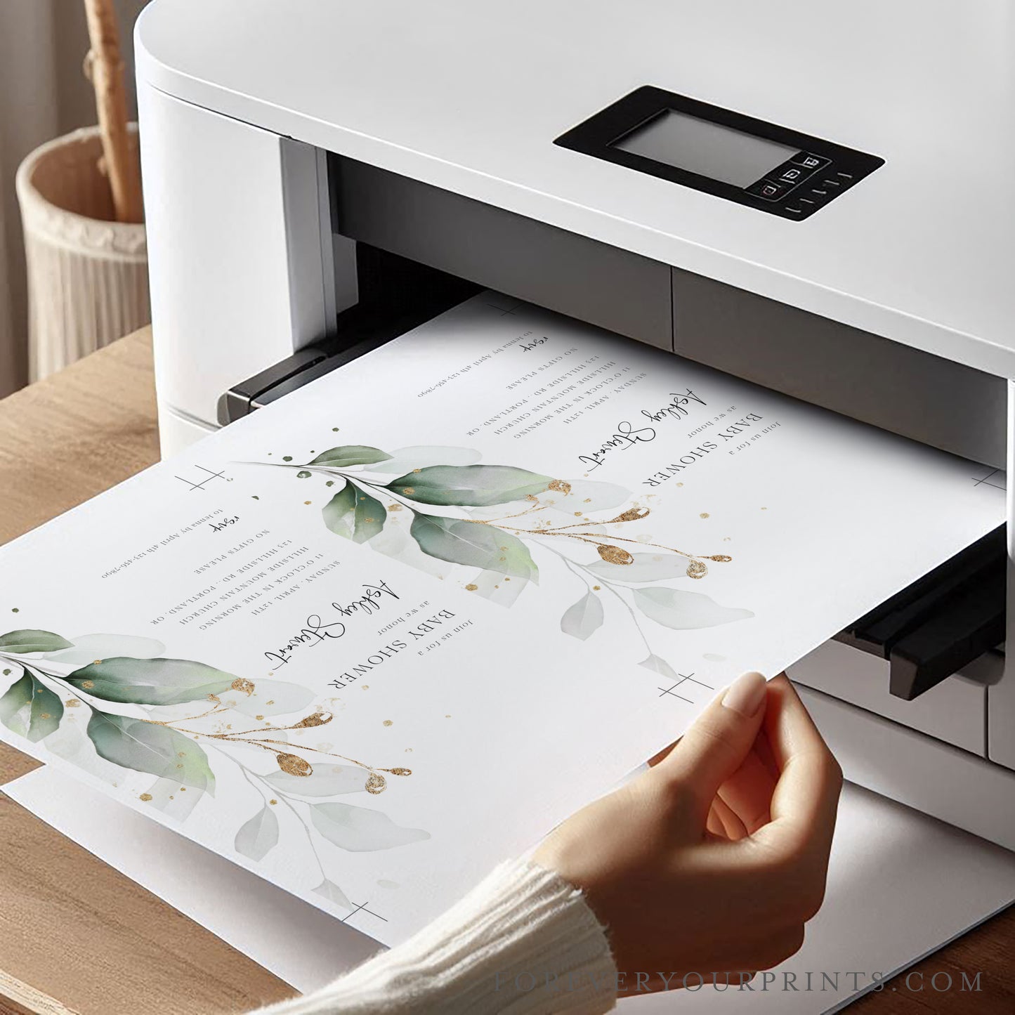 Eucalyptus Baby Shower Invitation | www.foreveryourprints.com