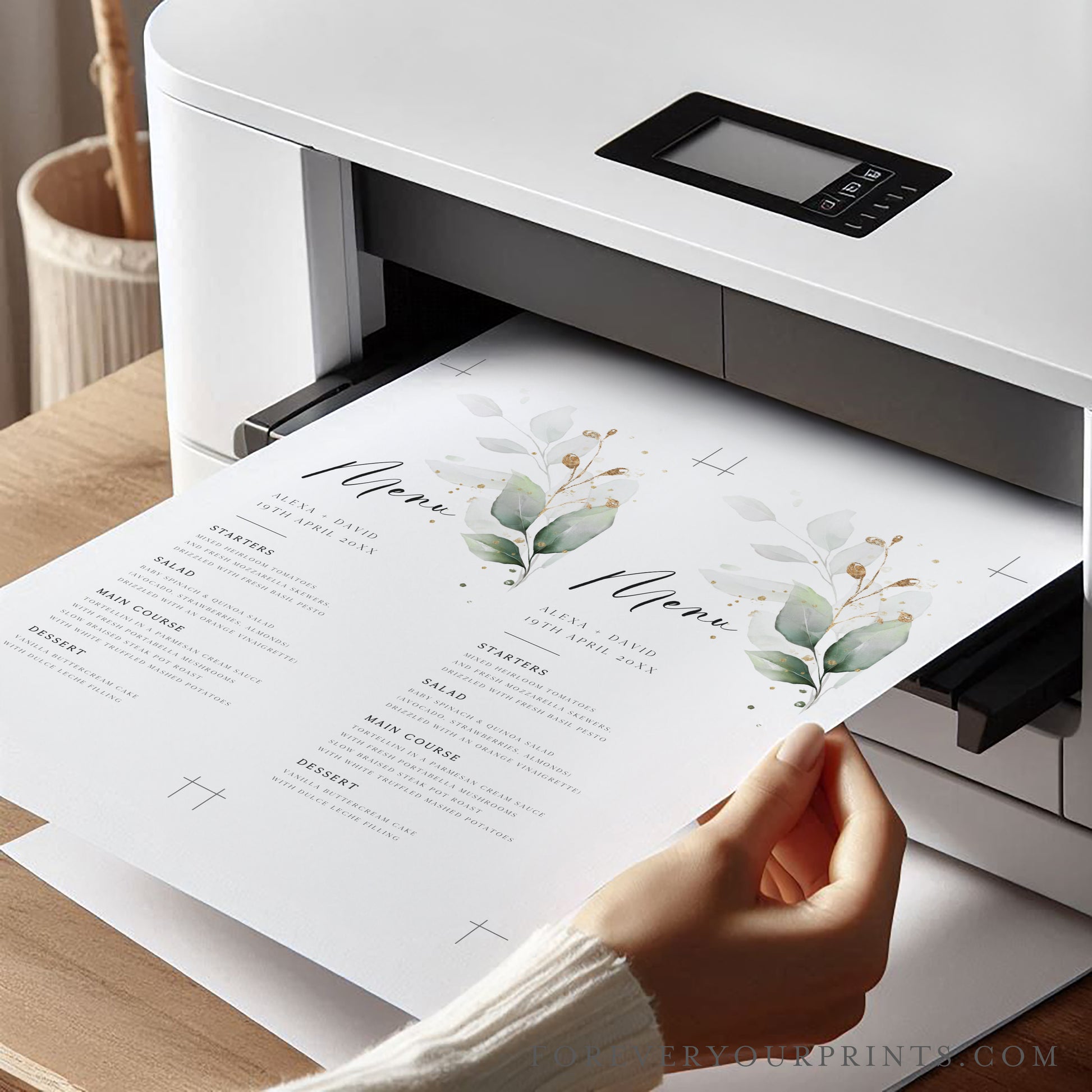 Eucalyptus Menu Card | www.foreveryourprints.com