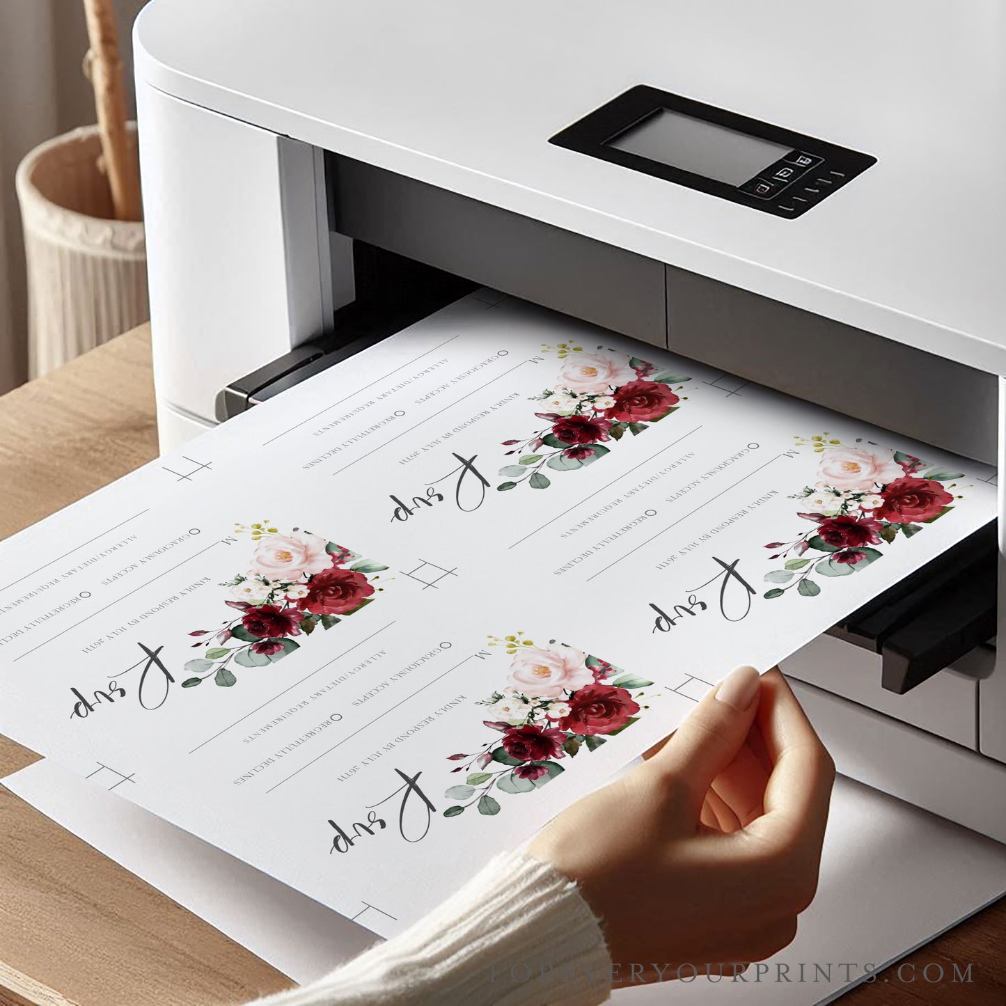 Floral RSVP Reply Card | www.foreveryourprints.com