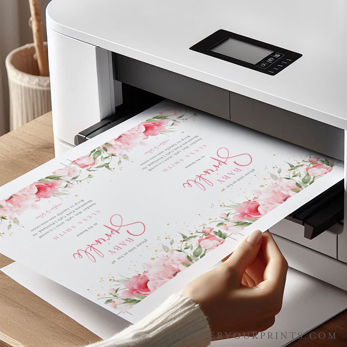 Floral Baby Sprinkle Invitation | www.foreveryourprints.com