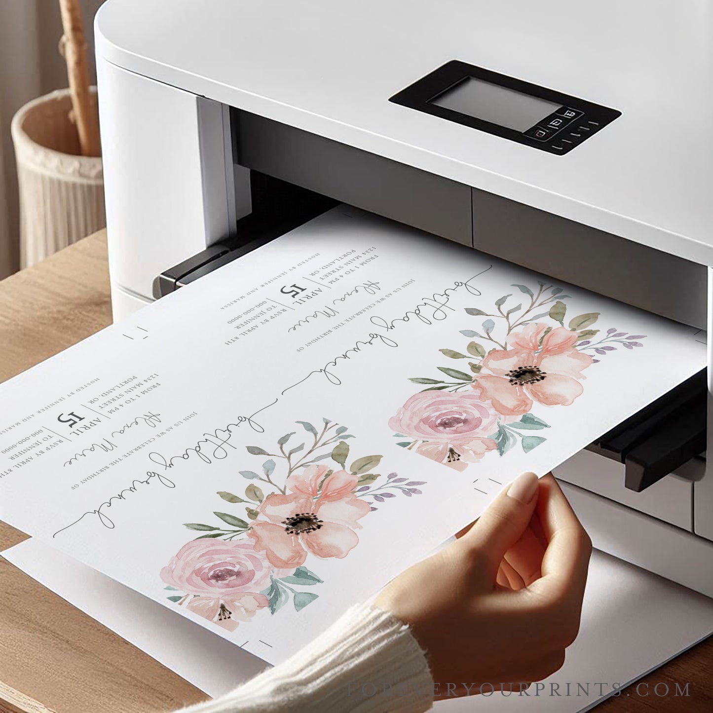 Floral Birthday Brunch Invitation | www.foreveryourprints.com