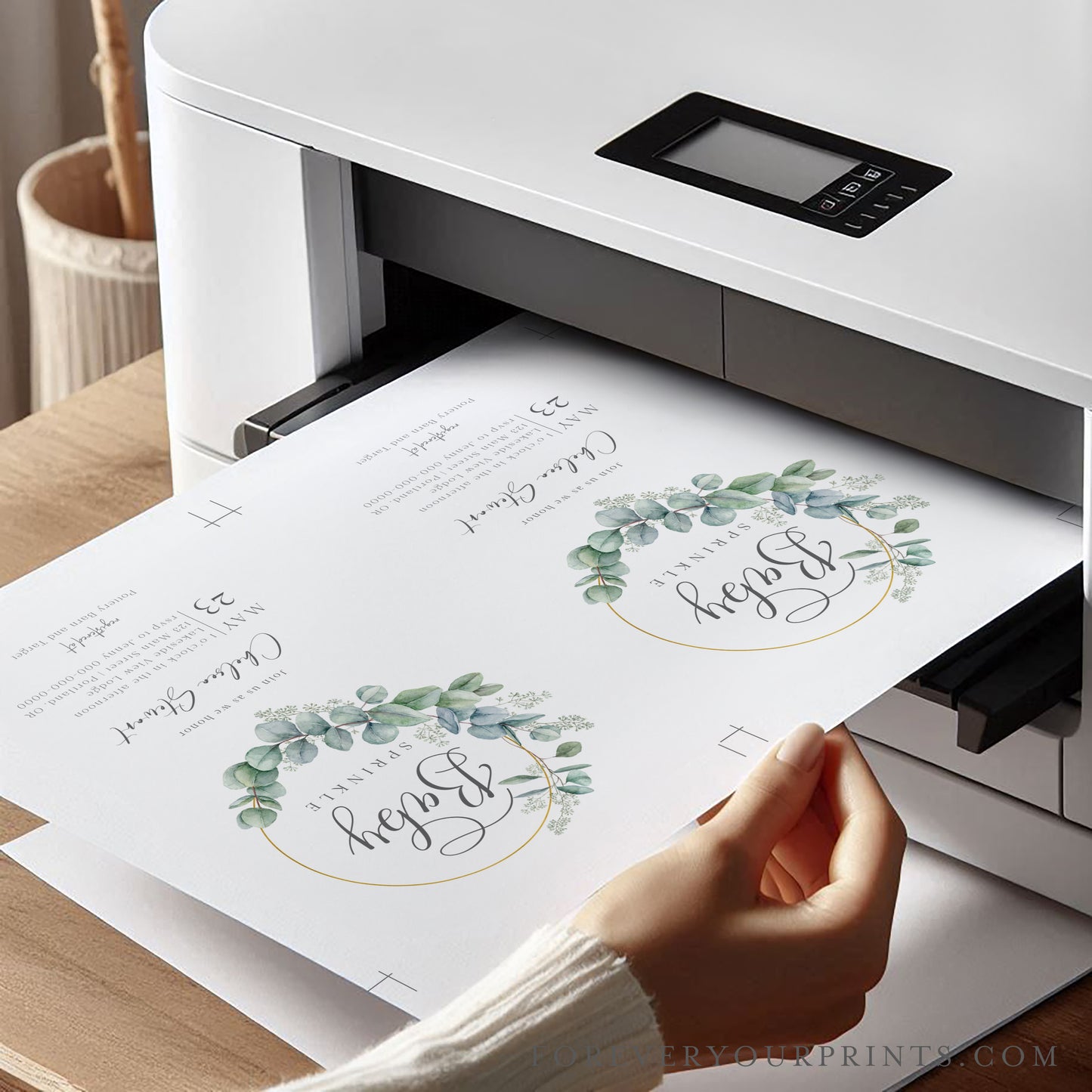 Greenery Baby Sprinkle Invitation | www.foreveryourprints.com