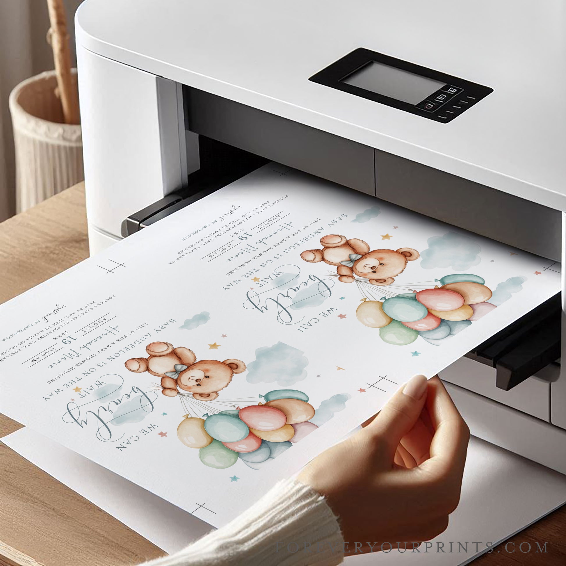 Bear Baby Shower Invitation | www.foreveryourprints.com