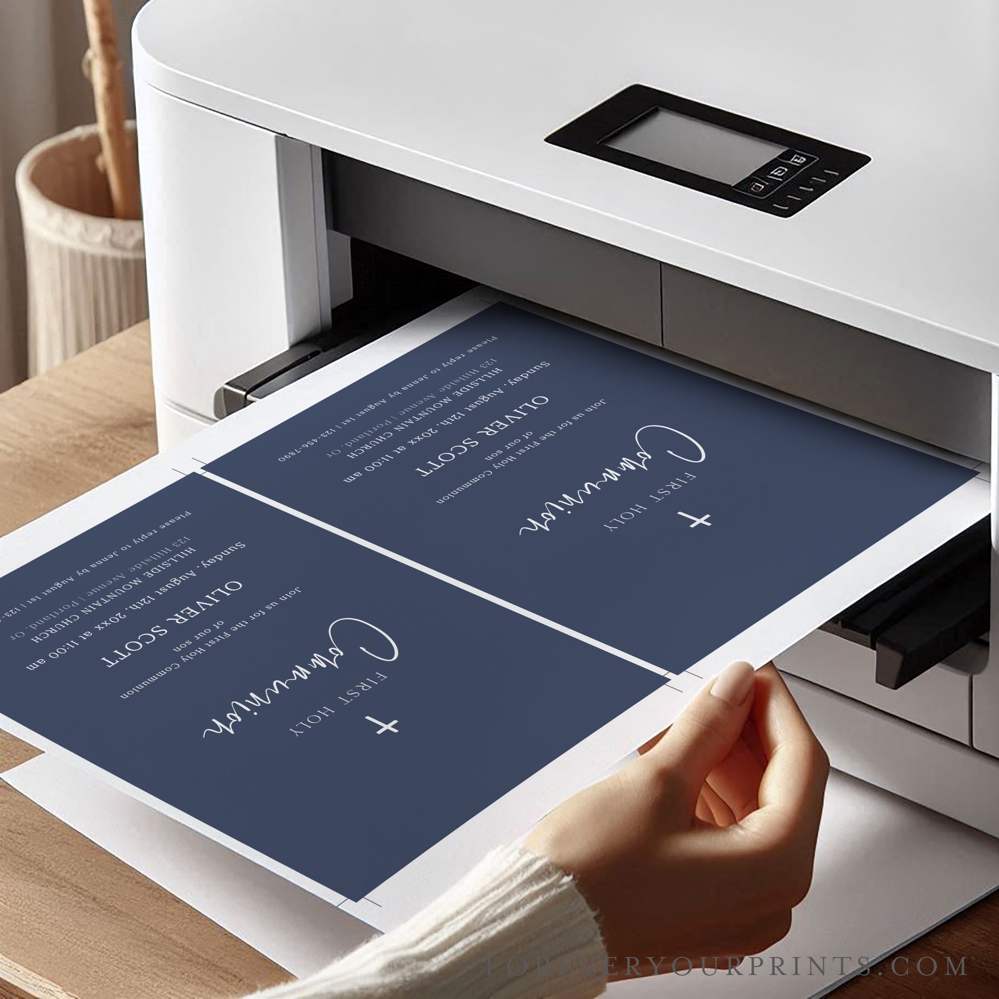 Baby Boy First Communion Invitation | www.foreveryourprints.com