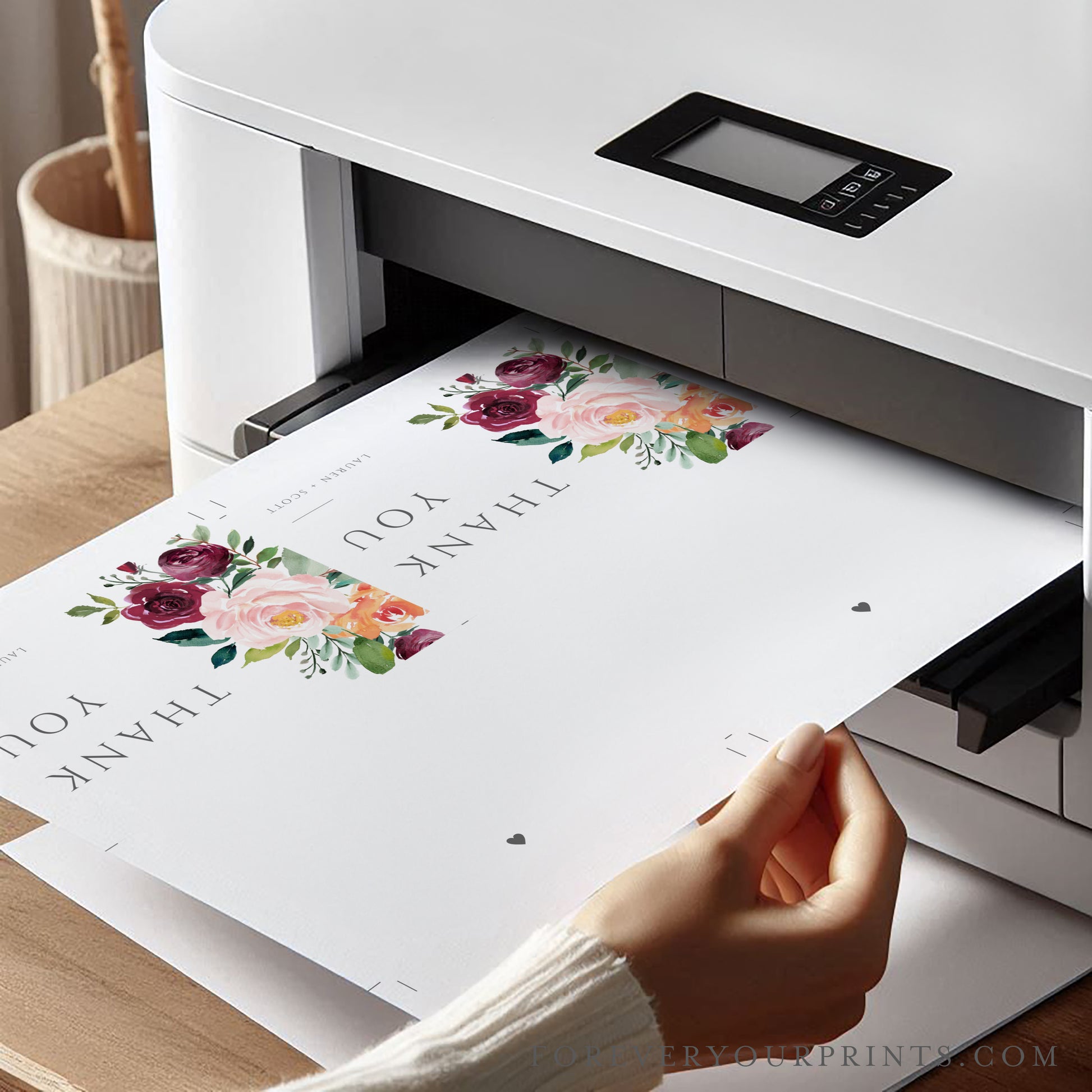 Floral Thank You Card | www.foreveryourprints.com