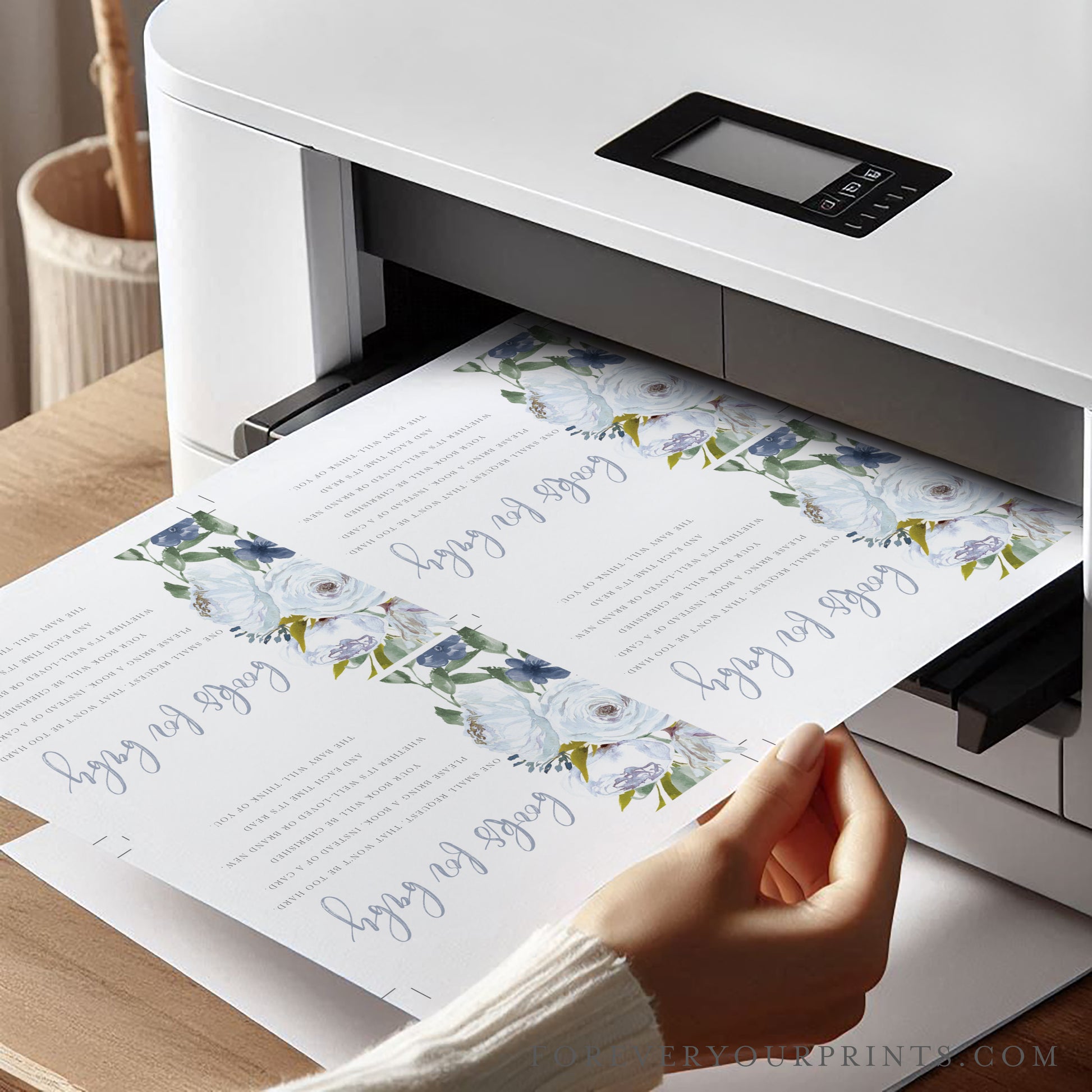 Floral Books For Baby Card  | www.foreveryourprints.com