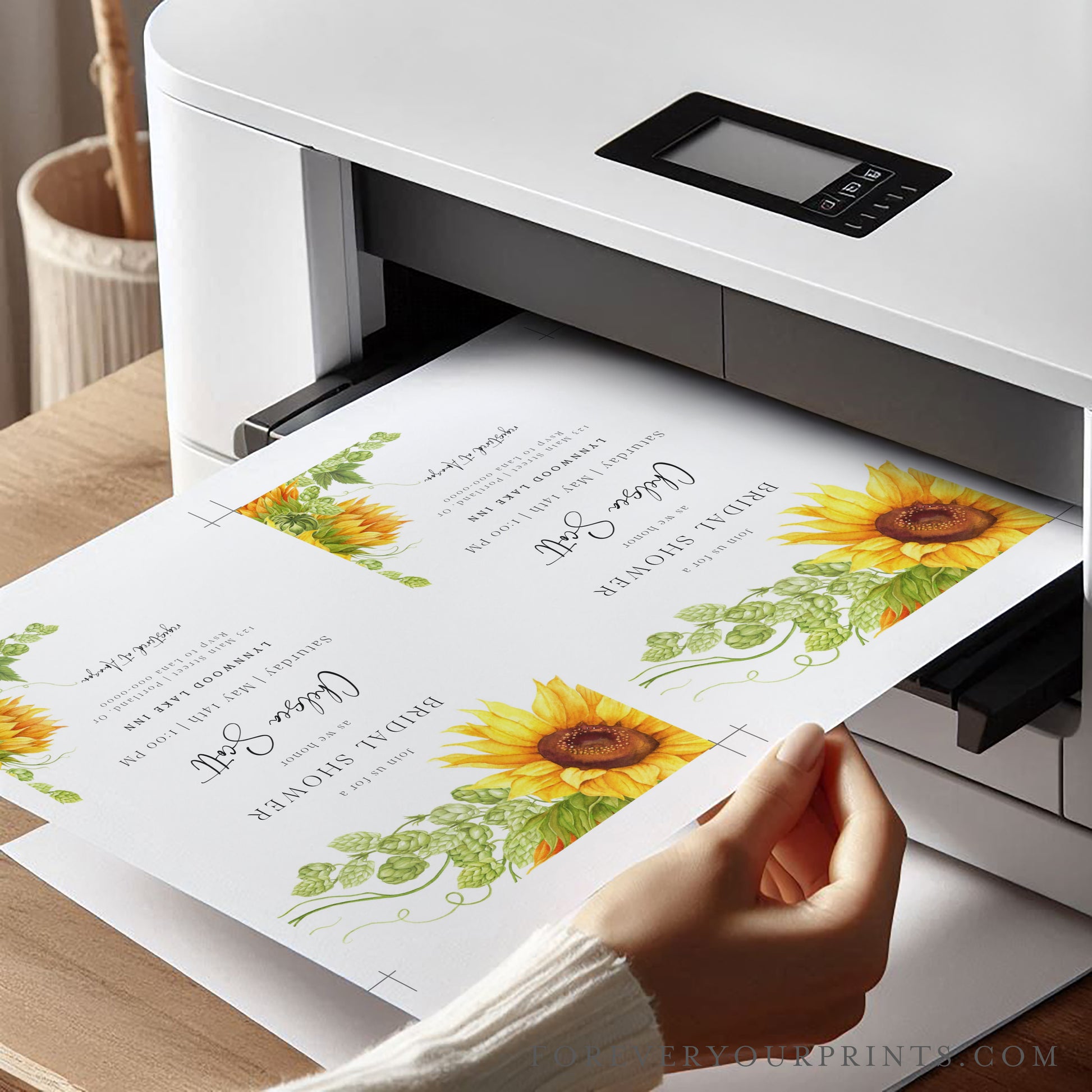 Sunflower Bridal Shower Invitation | www.foreveryourprints.com